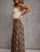 j.stars Pantaloni Maro Lărgi cu lungime 7/8 cu imprimeu leopard Rhina
