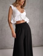 j.stars Pantaloni negri largi High Waist cu lungime 7/8 Rathi