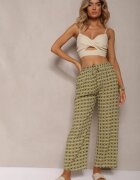 j.stars Pantaloni Verzi Din viscoză cu elastic în talie și cu picioare largi Ianita