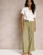 j.stars Pantaloni Verzi Din viscoză cu elastic în talie și cu picioare largi Ianita