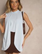 j studio Bluză albastru deschis cu croială asimetrică Fadeselle