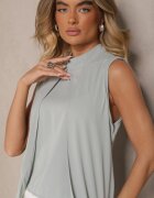 j studio Bluză Verde deschis cu Croi Asimetric Fadeselle