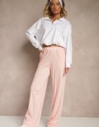 j studio Pantaloni roz deschis din vâscoză cu croială largă decorați cu dungă Belhira