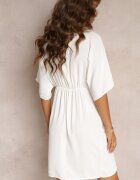 j studio Rochie Albă din Vâscoză tip Liliac Neollia