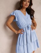 j studio Rochie Albastru Deschis cu Centură Phaedrialla