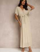 j studio Rochie Bej Coctail Brocată cu curea Addlea