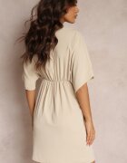 j studio Rochie Bej din Vascoză tip Liliac Neollia