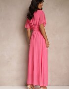 j studio Rochie de cocktail fucsia brocată cu curea Addlea
