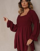 j studio Rochie Grena cu top elastic croi evazat și volane Savione