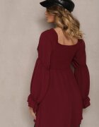 j studio Rochie Grena cu top elastic croi evazat și volane Savione