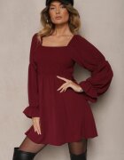 j studio Rochie Grena cu top elastic croi evazat și volane Savione