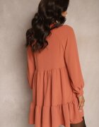 j studio Rochie Mini Cloche Portocalie cu volane Atercja