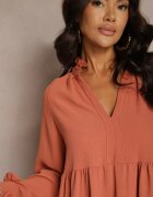 j studio Rochie Mini Cloche Portocalie cu volane Atercja