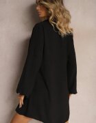 j studio Rochie neagră tip cutie oversize decorată cu nasturi Eudoratte