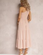 j studio Rochie Roz Maxi Pe un umăr cu o croială evazată asimetrică cu volănaș Kalphus