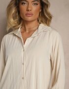 j studio Rochie tip cămașă Bej deschis cu viscoză Finisată cu volan Tirzedi