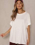 j studio Tricou Alb cu viscoză cu croială liliac Tanalitha