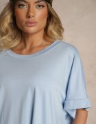 j studio Tricou Albastru cu Viscoză cu Croială Tip Liliac Tanalitha