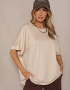 j studio Tricou Bej din Viscoză tip liliac Tanalitha