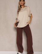 j studio Tricou Bej din Viscoză tip liliac Tanalitha