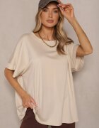 j studio Tricou Bej din Viscoză tip liliac Tanalitha