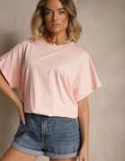 j studio Tricou Roz deschis din vâscoză cu croială tip liliac Tanalitha