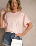 j studio Tricou Roz deschis din vâscoză cu croială tip liliac Tanalitha