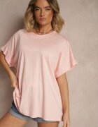 j studio Tricou Roz deschis din vâscoză cu croială tip liliac Tanalitha