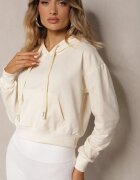 j.style Bluză Bej deschis cu glugă din bumbac decorată cu manșete elastice Evianae