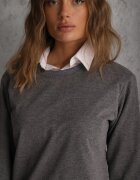 j.style Bluză Casual Gri închis cu bumbac Akko