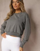 j.style Bluză Gri închis din Bumbac cu elastic la mâneci și în talie Alberia
