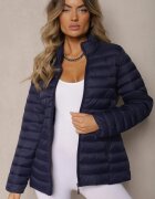 j.style Geacă bleumarin decorată cu matlasare și buzunare cu fermoar Mivuria
