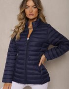 j.style Geacă bleumarin decorată cu matlasare și buzunare cu fermoar Mivuria