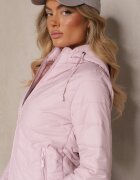 j.style Geacă de tranziție matlasată Roz pal și cu glugă detașabilă Leopia