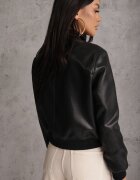 j.style Geacă De Tranziție Neagră Tip Bomber Jacket Din Imitație De Piele Izaria
