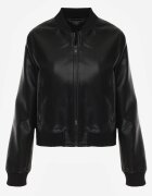 j.style Geacă De Tranziție Neagră Tip Bomber Jacket Din Imitație De Piele Izaria