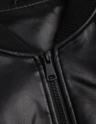 j.style Geacă De Tranziție Neagră Tip Bomber Jacket Din Imitație De Piele Izaria