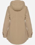 j.style Geacă Parka Bej închis cu Glugă cu Model Original pe Interior Tiosara