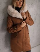 j.style Geacă Parka Maro Căptușită cu Glugă și cordon în talie Semilaura