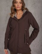 j.style Geacă Parka Maro cu Glugă cu Model Original pe Interior Tiosara