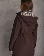 j.style Geacă Parka Maro cu Glugă cu Model Original pe Interior Tiosara