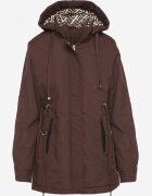 j.style Geacă Parka Maro cu Glugă cu Model Original pe Interior Tiosara