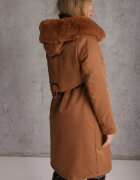 j.style Geacă Parka Maro deschis cu șnur glugă și blană detașabilă Semiriellea