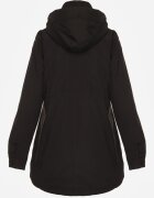 j.style Geacă Parka Neagră cu Glugă cu Model Original la Interior Tiosara
