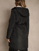 j.style Geacă Parka Negru Stil casual Căptușită cu blană