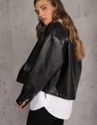 j.style Geacă Ramones Bomber Neagră cu buzunare cu clape Nealira