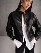 j.style Geacă Ramones Bomber Neagră cu buzunare cu clape Nealira