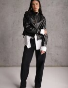 j.style Geacă Ramones Bomber Neagră cu buzunare cu clape Nealira