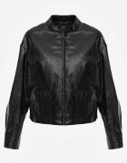 j.style Geacă Ramones Bomber Neagră cu buzunare cu clape Nealira