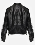 j.style Geacă Ramones Bomber Neagră cu buzunare cu clape Nealira